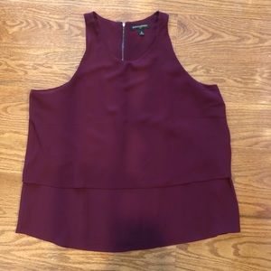Banana Republic Maroon Sleeveless Chiffon Top